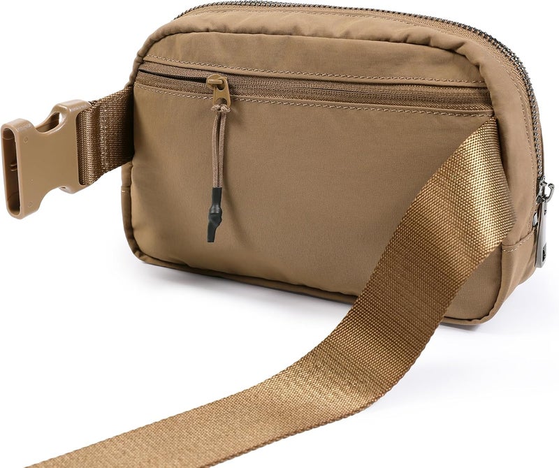 ODODOS Unisex Mini Belt Bag with Adjustable Strap Small Fanny Pack for Workout Running Traveling Hiking, Caramel - Image 4